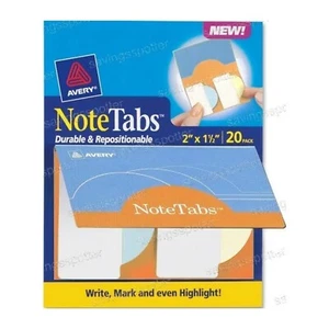 Avery 2 x 1.5 Round Note Tabs Books Ultra Notetabs Blue Yellow 20Pk - Picture 1 of 1
