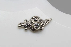 Diamond Tie Pin Masonic 10K Solid White Gold Genuine Diamond - Picture 1 of 12