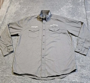 Wrangler Jack Daniels Dress Shirt Button Down Men Large (L) Gray Western Cowboy - Picture 1 of 9