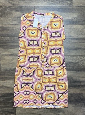 Anthropologie The Odells Yuma Print Shirt Dress Girls Medium Aztec Southwestern - Image 1 of 4