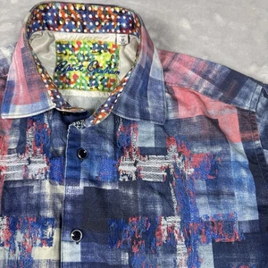 Robert Graham Picknick Sport mehrfarbiges Hemd Größe Medium bestickt Flip Manschette - Bild 1 von 10