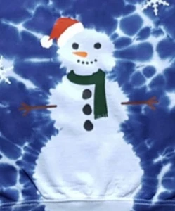 Snowman Tie-Dye Sweatshirt – Kids 12-13 Years – Handmade Christmas Jumper - Picture 1 of 1
