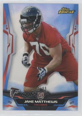 2014 Topps Finest Blue Refractor /99 Jake Matthews #136 Rookie RC - Image 1 of 2