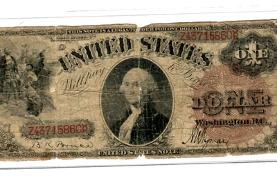 $1 "1880"(HORSEBLANKET)  (LARGE BROWN SEAL)  $1 (HORSEBLANKET)  1880 "BROWN SEAL - Image 1 of 3