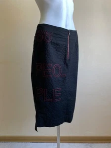 Vintage Cop Copine Y2K Black Midi Skirt Size 36 - Picture 1 of 15