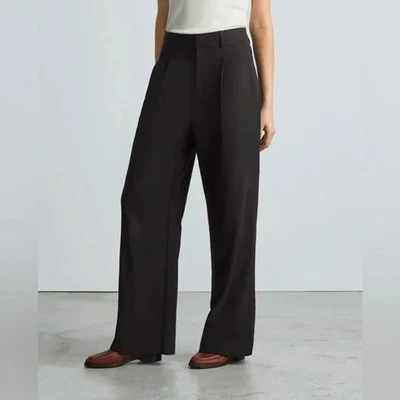 Pantalón Everlane The Way High Drape pierna ancha para mujer talla 16 negro regular Foto 1 de 4