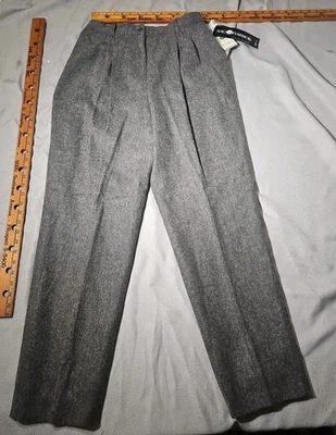 Nuevo con etiquetas Pantalones Sag Harbor De Colección Para Mujer Talla 12 Gris Mezcla Lana Tiro Alto Plisados  Foto 1 de 4