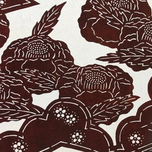 Antique Japanese Katagami Paper Kimono Stencil Katazome Camellia Flower A641 - Picture 1 of 11