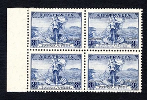 AUSTRALIA MINT 1936 3d BLUE TASMANIA CABLE BLOCK ACSC 170 - CV$72 - Picture 1 of 2