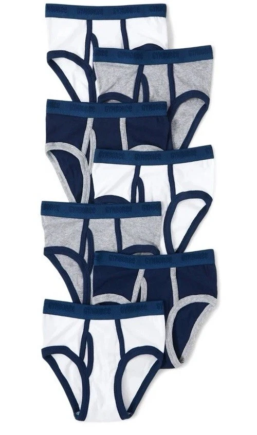 Roupa íntima básica Gymboree masculina tamanho 7-8 branca azul cinza nova no pacote - Imagem 1 de 1
