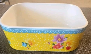 The Pioneer Woman Sweet Rose rechteckige Steinzeug Stapelschale gelb Blumen backen - Bild 1 von 7