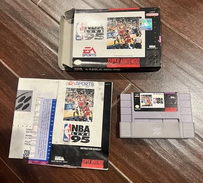 NBA Live 95 (Super Nintendo) SNES In Box With Manual / Inserts AS IS - Image 1 of 4
