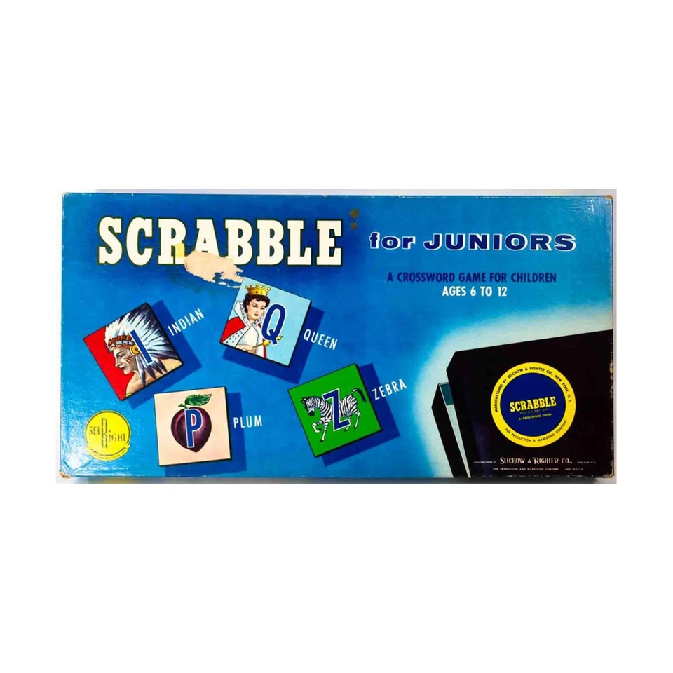 Selchow & Righter Boardgame Scrabble for Juniors (1958 Ed) Box Fair/VG+ - Image 1 of 1