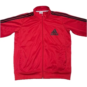 Chaqueta de chándal Adidas para hombre roja negra tres rayas talla mediana cremallera completa - Imagen 1 de 6