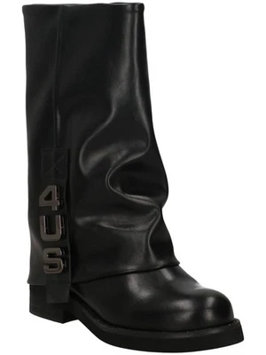4US CESARE PACIOTTI 4US Damen Kunstleder Stiefel mit Revers by Cesare Paciotti - SCHWARZ (Schwarz)