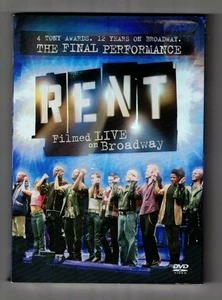 RENT / THE FINAL PERFORMANCE: Filmed LIVE on Broadway [DVD, 2008] - NEW! - Foto 1 di 2