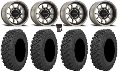 Method 409 15" Grey (5+2) Wheels 33" Pro Runner Tires Kawasaki Mule Pro FXT KRX Foto 1 de 4