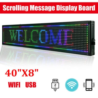 High Brightness Outdoor LED Sign Programmable Scrolling Message Display Board US - Image 1 of 4