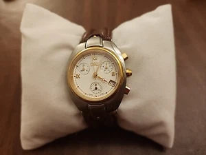 Cross Chronograph LW23B Gold and Stainless Swiss 28mm Vintage Watch - Picture 1 of 6