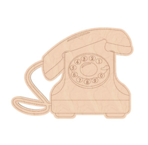 Walentynkowy vintage telefon drewno wycięte 12", opakowanie 2 szt. | dzięcioły