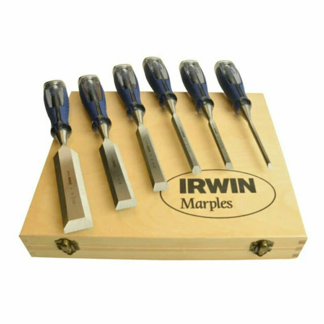 Irwin 10503733 M750 Bevel Edge Chisel Set In Wooden Storage Case 6 Pieces - Image 1 of 1