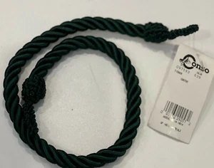 Hunter Green Curtain Tieback 18" Cord Lot Of 2 Conso 639 Cord Rope - Picture 1 of 1