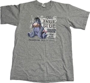Camiseta Disney True Blue Eeyore Grande Gris Estampado Gráfico Manga Corta Mezcla de Poliéster - Imagen 1 de 4
