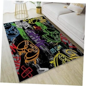 Area Rug Colorful for Gamer Boys Home Decor Non 7' x 5' (Rectangular) Gaming - Picture 1 of 6