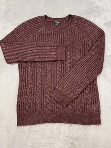 Express Sweater Mens XL Red Pullover Thick Chunky Knit Acrylic Lightweight - Picture 1 of 9