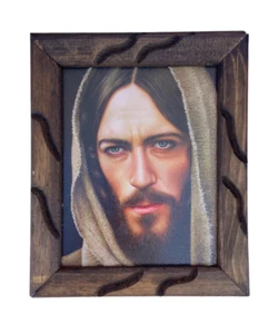 El Mesias/ The Messiah 9 x 11 Inch Rustic Wooden Frame Cuadro Rustico - Picture 1 of 2