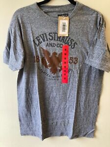 Levi's Men's T-shirt Vintage Gray USA Eagle Denim
