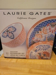 12 Piece Laurie Gates California Designs Dinnerware Set. 12 Pieces - Picture 1 of 2