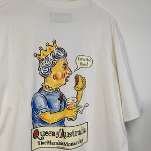 Vintage 90s Mambo T shirt 1998 Queen Elizabeth Australia Carn Blues - XL - Picture 1 of 8