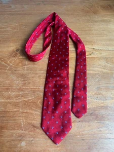 Vintage Breuer for Palmer Hand-Made France Silk Red & Cornflower Blue Neck Tie - Picture 1 of 7