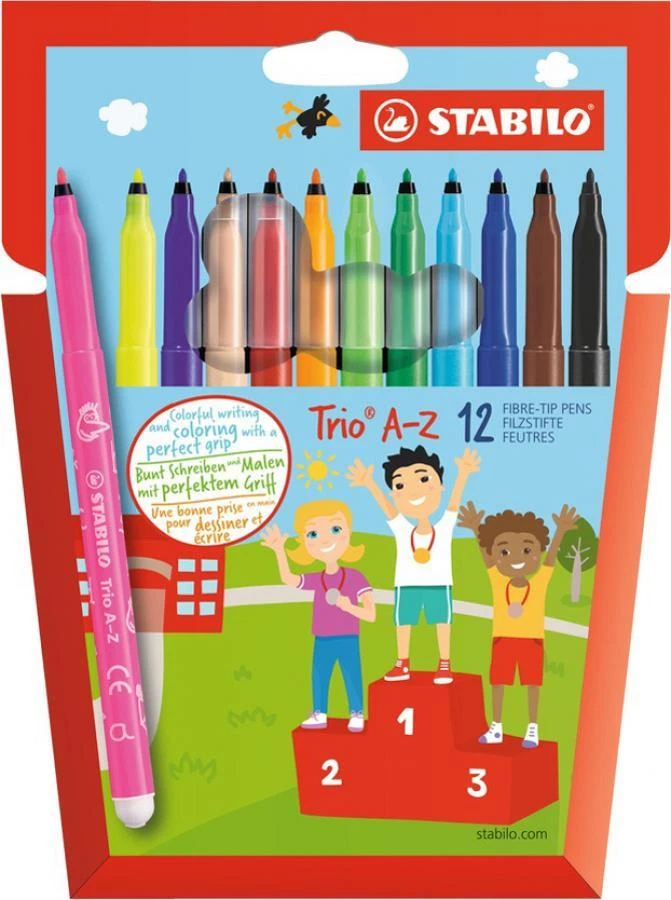 STABILO Fasermaler Trio A-Z, 12er Kunststoff-Etui - Bild 1 von 1