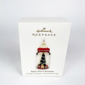 2008 Baby's First Christmas Hallmark Ornament Baby Bottle Tree Teddy Bear - Picture 1 of 5