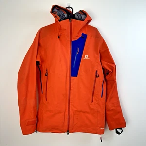 Salomon Jacket Mens Large QST Charge GTX Pro Technical Ski Shell Orange GoreTex - Picture 1 of 16