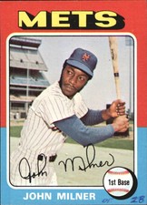 1975 Topps New York Mets Baseball Card #264 John Milner - GOOD