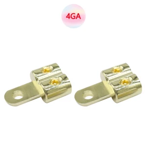 1Pair DUAL 4 GAUGE RING TERMINAL CAR AMP BATTERY POWER WIRING - Picture 1 of 6