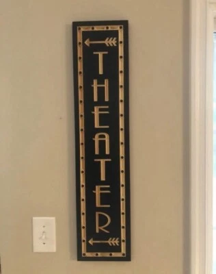 Letrero de cueva de hombre decoración de cine en casa sala de cine regalo sala de cine flecha izquierda Foto 1 de 3