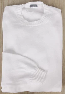 SCHÖN_MALO 100% BAUMWOLLE PULLOVER LANGARM RUNDHALS SWEETER CLR=WEISS Gr-L 13396 - Bild 1 von 4