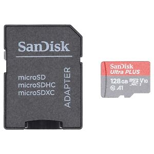 SanDisk Ultra Plus 128GB MicroSD Card + MicroSD Adapter - Used