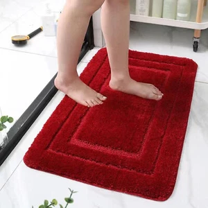 Plush Bathroom Mat Thick Carpet Absorbent Anti-slip Doormat for Indoor Entryways - Picture 1 of 14