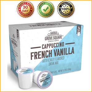 CAPPUCCINO FRENCH VANILLA Grove Square Single Serve Keurig K-Cups 24 Count Pods - Picture 1 of 8