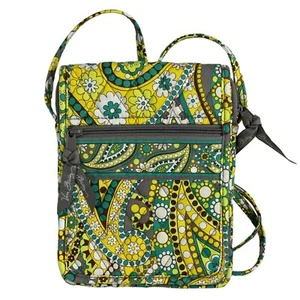 Vera Bradley Cross Body Bag Lemon Parfait Floral Discontinued 2 Pkt 5 Card Slot - Picture 1 of 8