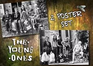 The Young Ones 2 x A3 Size Posters Rik Mayall, Adrian Edmondson. SIGNED. Comedy - Picture 1 of 2