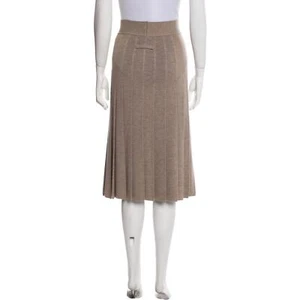 Jean Paul Gaultier Maille Classique Paris JPG Wool Knit Knife Pleat Skirt sz XL - Picture 1 of 14