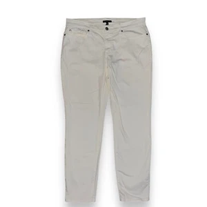 Eileen Fisher Damen Bio-Baumwolle Stretch weiß Denim Tapered Hose Gr. 12 - Bild 1 von 10