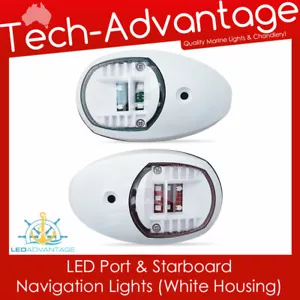 12v Modern Marine Boat Yacht White Port Starboard LED Navigation Lights - Picture 1 of 3