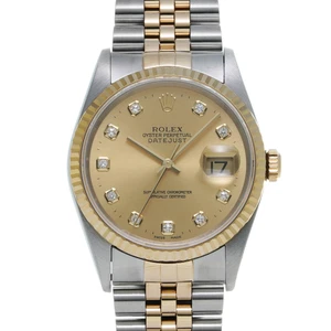 ROLEX Datejust 10P Diamond 16233G T series (manufactured around 1997) Champa... - Picture 1 of 4